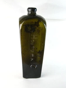 38589 Old Antique Freeblown Black Glass Wine Bottle Pontil Dutch Gin Bottle - Foto 1 di 6