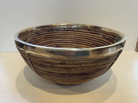 Vintage Rattan Bowl Cover