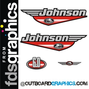 Johnson 6hp outboard engine decals/sticker kit - Picture 1 of 1