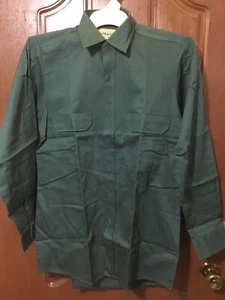 Motoman Long Sleeve Work Shirt Cotton Bottle Green Medium Bargain - Picture 1 of 2