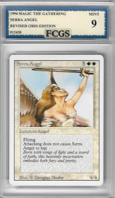 1994 MTG Revised 3rd Edition Serra Angel Graded FCGS 9 MINT - Image 1 of 2
