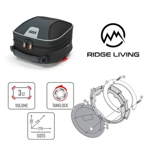 GIVI XS319Y 3L Tanklock Bag + Ring Fits Yamaha XT1200ZE SUPER TENERE 2014 2015 - Picture 1 of 11