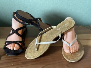 Two Pair Of Shoes OYSHO - 40 Black And COLIN STUART - 10 White - Picture 1 of 9