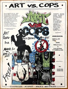 ART vs COPS 1997 Police Brutality Protest San Francisco Siebdruck 23" Poster - Bild 1 von 10