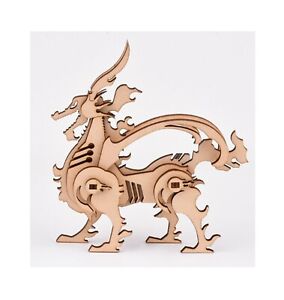 Wooden Dragon Model Kit 3D Wooden Model DIY Construction Puzzle Toy Gift Present