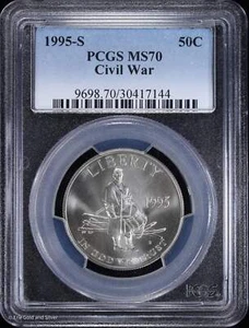 1995-S 50c Civil War Commemorative Half Dollar PCGS MS 70 - Picture 1 of 4