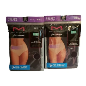 Maidenform Flexees Shapes Firm Brief Size SMALL Black Lot of 2 - Picture 1 of 3