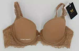Reggiseno in pizzo convertibile Wacoal We119004 "Chrystalle" contorno distanziatore nuovo con etichette, beige, 30C - Foto 1 di 8