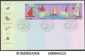 COCOS KEELING ISLANDS AUSTRALIA - 1994 MAP & SAILING BOATS - FDC - Picture 1 of 1