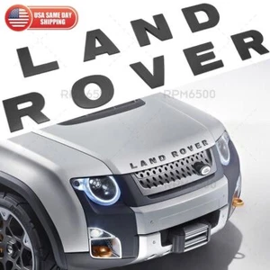 Placa de identificación del capó delantero para Land Rover logotipo emblema OEM letras insignia negro mate - Imagen 1 de 6