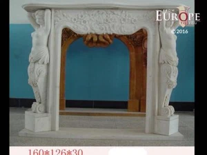 BEAUTIFUL HAND CARVED VICTORIAN STYLE SOLID MARBLE FIREPLACE MANTEL - LST67 - Picture 1 of 1