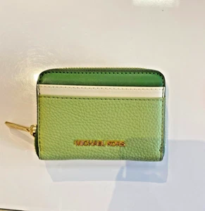 Michael Kors Jet Set Travel Medium Zip Around Card Case Wallet Fern Green Multi - Picture 1 of 4