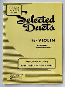 SELECTED DUETS FOR VIOLIN, VOLUME 1: FIRST Position MEDIUM Whistler & Hummel NEW - Imagen 1 de 3