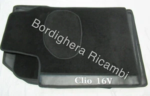 RENAULT CLIO 1.8 16V  2.0 16V WILLIAMS KIT TAPPETINI TAPPETI MOQUETTE NERI NUOVI - Imagen 1 de 7