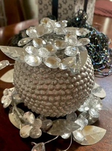 NWT Salzburg Creations Silver Crystal Leaf Ring And Candle Bergdorf Goodman - Picture 1 of 21
