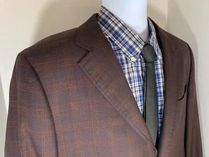 Celebrity Bespoke Will Smith Isaia Napoli Red-Blue Checkered Sport Coat 44R - Picture 1 of 12