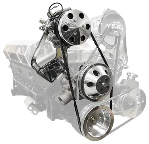 SWS SBC POLISHED FRONT ENGINE KIT,CHEVY,AIR CONDITIONING COMPRESSOR,WATER PUMP,+ - Picture 1 of 1