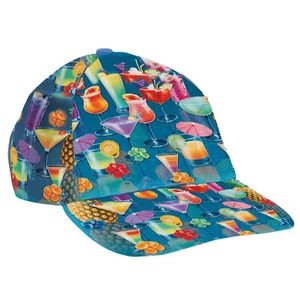 Forum Summer Hawaiian Beverage Luau Polyester Party Hat, Blue Multi, One-Size - Picture 1 of 1