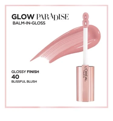 L'Oreal Paris Glow Paradise Hydrating Lip Balm in Gloss Blissful Blush #40 - Image 1 of 4