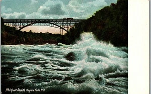 Whirlpool Rapids with Bridge Niagara NY 1910 era Vintage Postcard HH1 - Picture 1 of 2