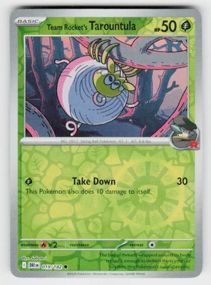 SV10: Destined Rivals #019/182 Team Rocket's Tarountula Reverse Holo - Image 1 of 2
