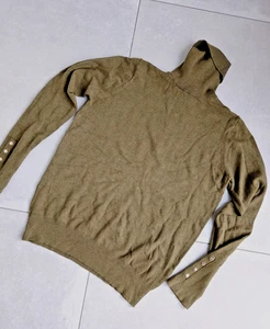 Klassischer Pullover Zara M 38 Oliv Rollkragen Knöpfe - Bild 1 von 5