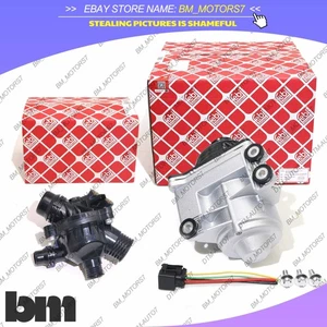 FEBI Electric Water Pump W/ Thermostat For BMW E60 E82 335i 535i X5 X3  N54 N55 - Picture 1 of 8