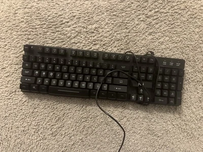 Rii RK100 Black USB Wired Gaming Keyboard Rainbow Color LED Backlit - Image 1 of 4