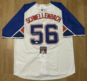 Spencer Schwellenbach Signed Auto Atlanta Braves City Connect Jersey #56 JSA COA - Picture 1 of 4