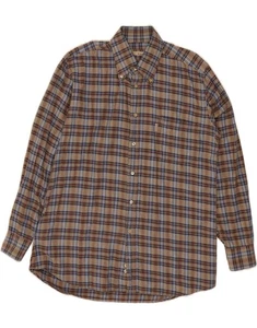 AVIREX Mens Flannel Shirt Large Brown Check Cotton CV07 - Picture 1 of 4