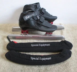 Bont Carbon Fiber Ice Speed Skates w/ Maple Premium 58 Chrome Blades 4 1/2  36.5 - Picture 1 of 13