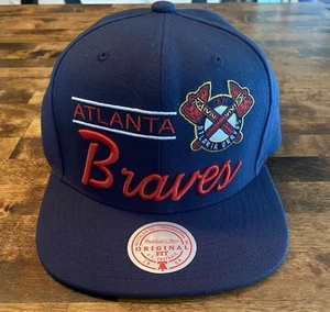 Nuevo Con Etiquetas MLB Mitchell & Ness Atlanta Braves Retro Bloqueo SnapBack Sombrero - Imagen 1 de 5