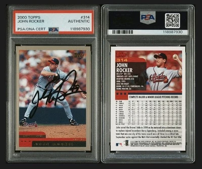 2000 Topps - John Rocker #314 AUTOGRAPHED SIGNED ATLANTA BRAVES PSA AUTHENTIC - Image 1 of 3