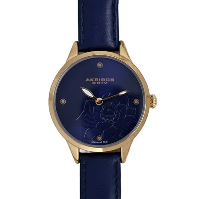 Akribos XXIV Quartz Diamond Blue Dial Ladies Watch AK1047BU - Image 1 of 4