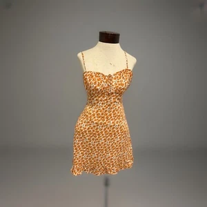 Princess Polly Deniz Mini Sun Dress sz 2 orange Ditsy Floral Spaghetti Strap - Picture 1 of 6