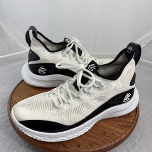 Zapato de baloncesto Under Armour Curry para hombre blanco/negro usado talla 9,5 - Imagen 1 de 10