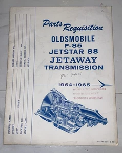 1964-1965 Oldsmobile Jetaway Transmission OEM Parts List Illustrated Jetstar F85 - Picture 1 of 3