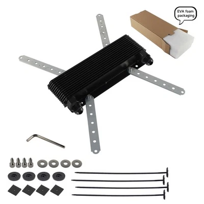 Universal 12 Row 24-Plate Transmission Oil Cooler w/ AN10 Fittings For VW Ghia - Image 1 of 4