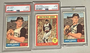1961 Topps vintage Elroy Face PSA 60 World Series lot w/auto Pittsburgh Pirates - Picture 1 of 2