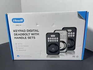 Zowill Electronic Keyless Keypad Deadbolt Entry Door Lock with Two Lever Handles - Picture 1 of 3