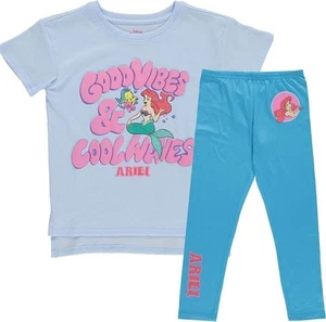 Disney The Little Mermaid Leggings Clothing Set, Ariel Short Sleeve T-Shirt... - Picture 1 of 17
