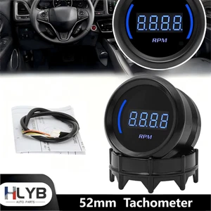 2" 52MM TACHOMETER DIGITAL BLUE LED 0-9000 RPM METER CAR GAUGE 1-8 CYLINDERS 12V - Picture 1 of 13