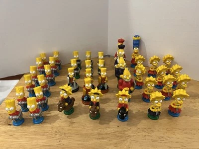 1992 The Simpsons 3D Chess Set Replacements Pieces Homer Marge  41 Pieces - Image 1 of 4