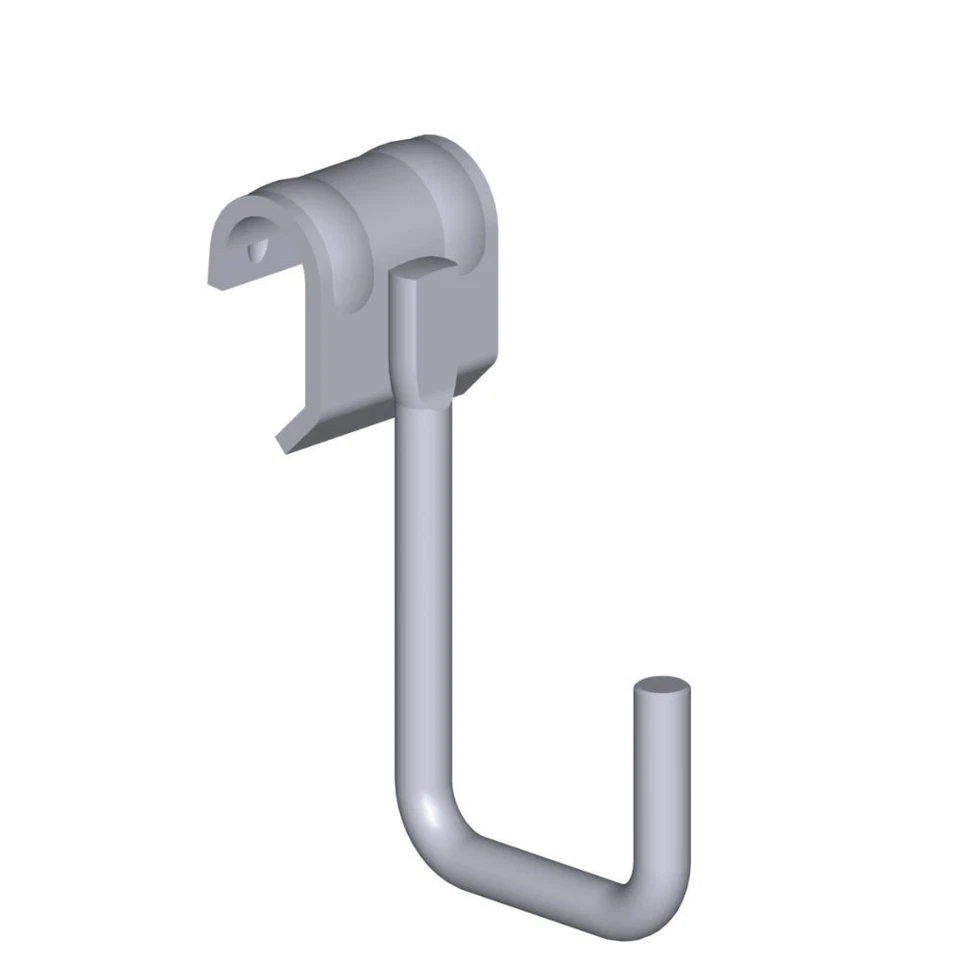 11419-00020= Haken 55x90mm weißalu für Tragestange Ovalrohr Element System Regal