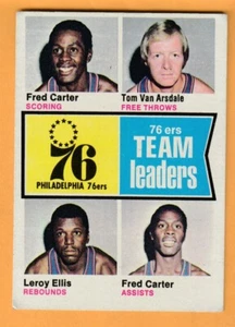 Tom Van Arsdale Fred Carter Leroy Ellis Philadelphia 76ers 1974-75 Topps #94 - Bild 1 von 2