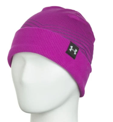 Under Armour Coldgear Reactor Purple Rave Beanie Youth Girl's One Size NWT Foto 1 de 3