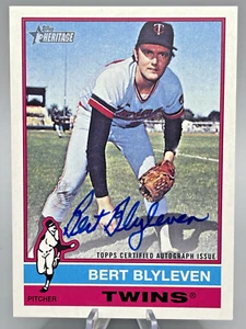 Autografi BERT BLYLEVEN 2025 Topps Heritage AUTO Real One #76RO-BB Twins - Foto 1 di 2