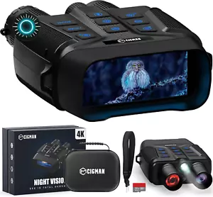 CIGMAN 4K Night Vision Goggles 3.99" Large Screen 5000mAh Battery Up to 18 Hours - Picture 1 of 12
