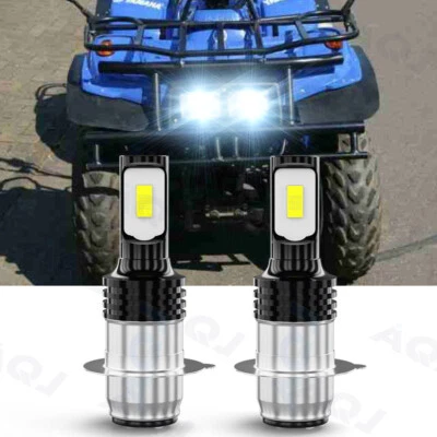 For Yamaha Timberwolf 250 1998 1999 2000 LED HeadLight Bulbs Pair White H6M - Изображение 1 из 4