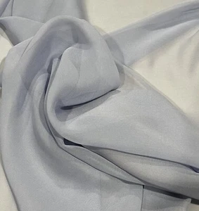1.5 Yard Yard Blue 100% Silk Chiffon Fabric 45” Width - Picture 1 of 1